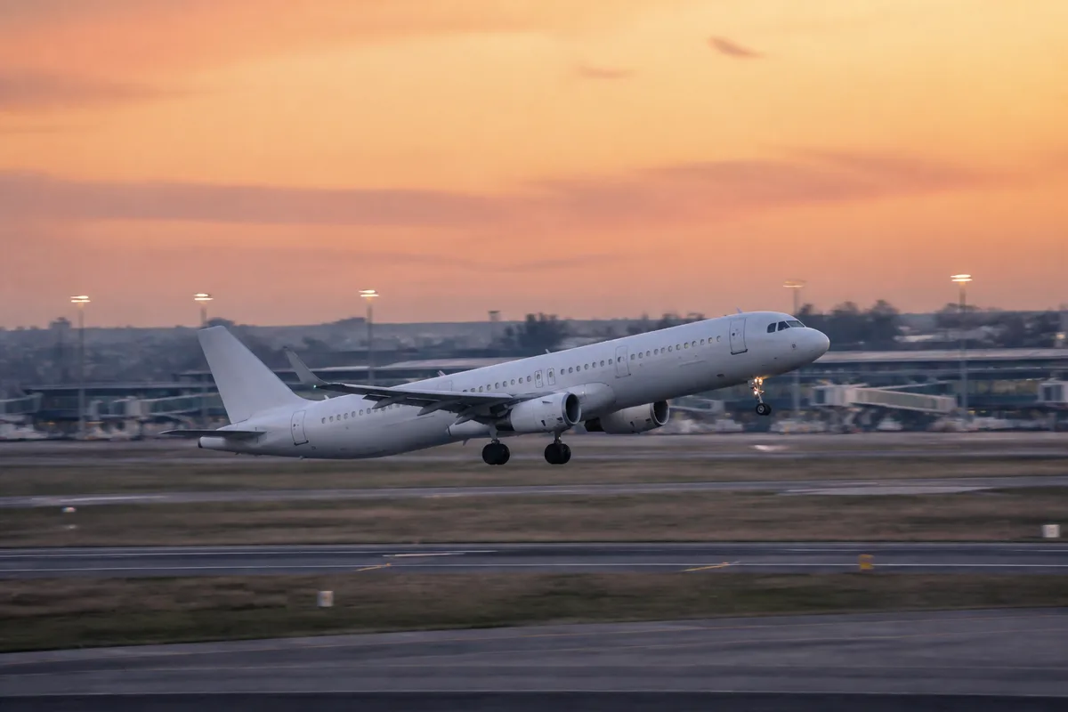 Avion de ligne au départ vers Le Cap depuis un aéroport français