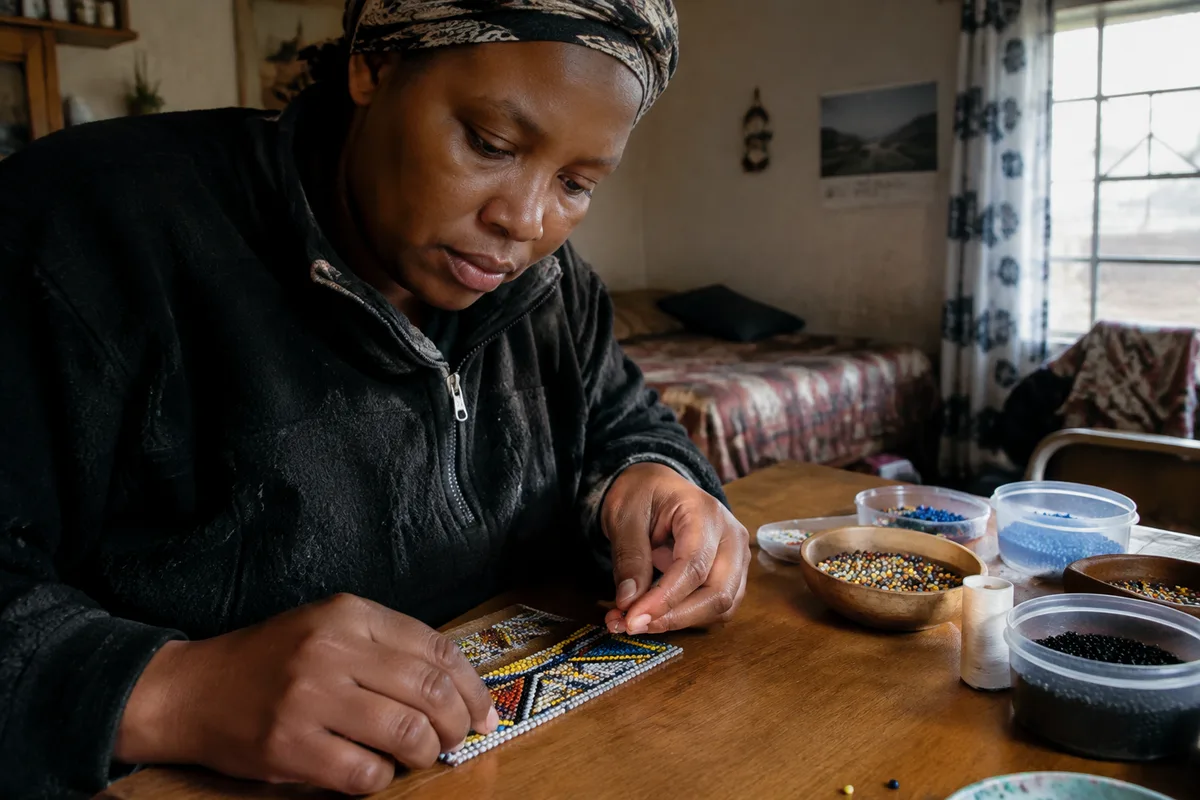 Travail de perles associé à la culture xhosa en Afrique du Sud
